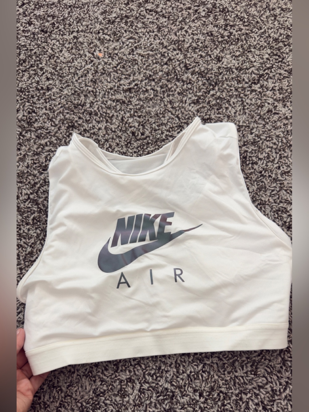 Nike White Dri-FIT Performance Tank with Swoosh